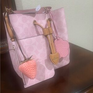 Pink powder Rowan bucket bag